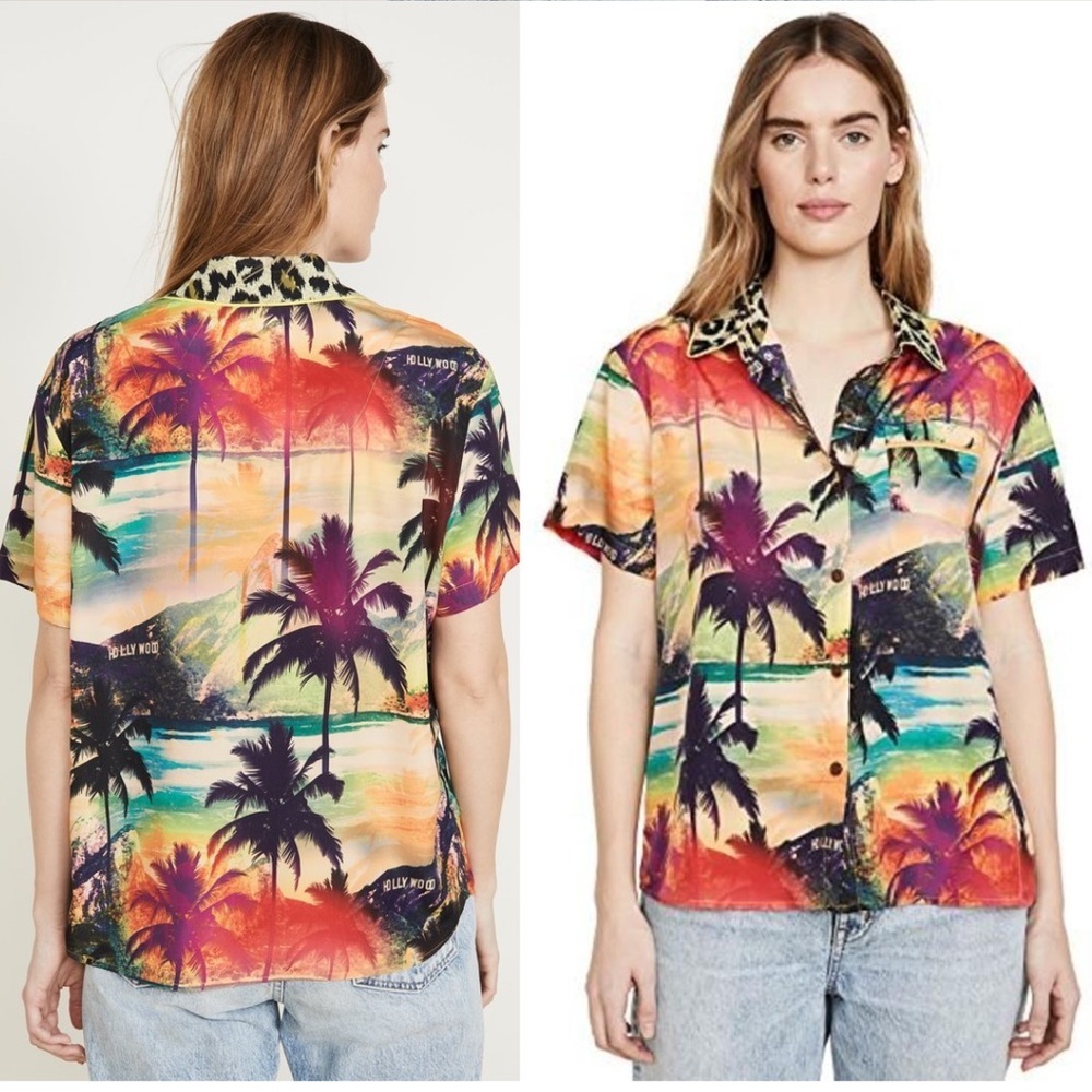 Le Superbe Hollywood De Janeiro Surf Camp Button Up Shirt Size 4